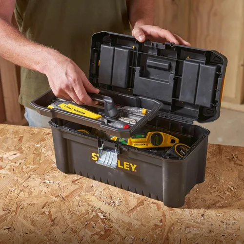 Miniatura 10 de STANLEY Caja de herramientas esenciales (16 pulgadas), solución de almacenamiento duradera con bandeja extraíble y organizadores