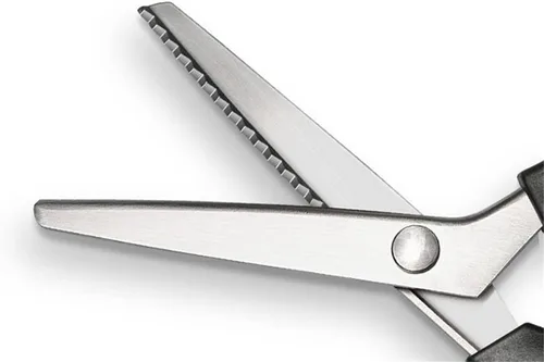 Miniatura 5 de Tijeras de coser de acero inoxidable, cuchillas dentadas y festoneadas, 11 tamaños de 0.08 a 0.70 pulgadas, herramienta de corte profesional