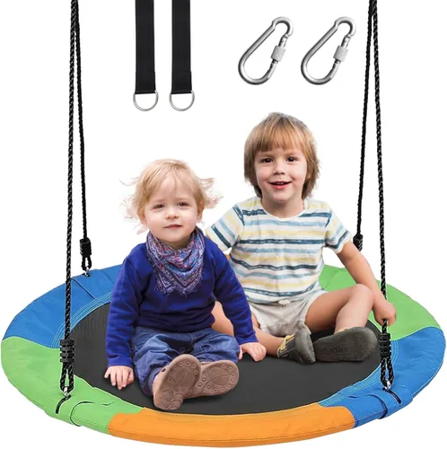 Columpios de árbol para niños al aire libre, 40 pulgadas de diámetro, peso de 600 libras y cuerdas colgantes ajustables, ideal para columpios de