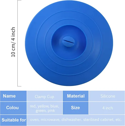 Miniatura 2 de Boao 10 fundas de silicona para tazas para bebidas, tapas de silicona antipolvo de 4 pulgadas con soporte para cuchara para taza de café, té, tapas