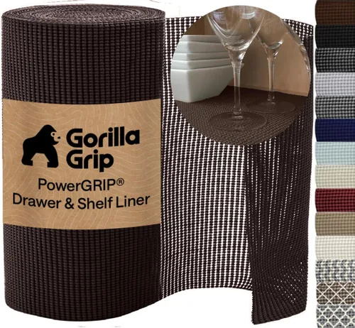 Miniatura 19 de GORILLA GRIP powerGRIP - Forro para estante de cajón y gabinete, agarre grueso y fuerte, forros no adhesivos que protegen armarios de cocina