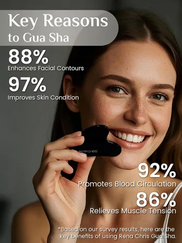 Miniatura 4 de Rena Chris Herramientas Gua Sha Faciales: Herramienta Guasha Natural de Obsidiana para Terapia de Acupuntura Facial, Masajador Facial para Esculpir