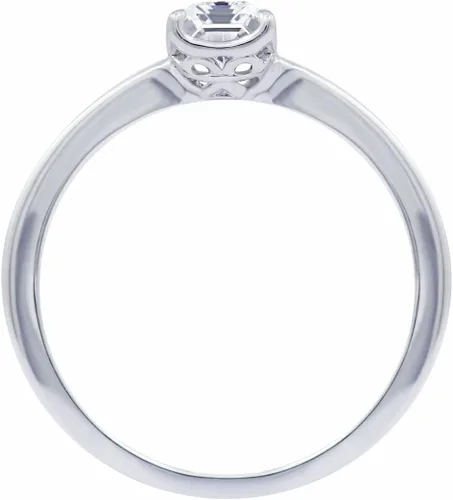 Miniatura 2 de Tienda Collection Anillo solitario de plata de ley con forma de fantasía hecho con circonitas de elementos infinitos