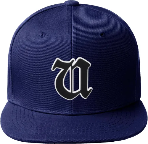 Miniatura 301 de Daxton Gorra clásica con visera de billete plano con letras del alfabeto inglés antiguo de la A a la Z
