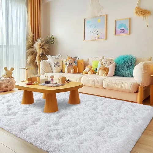 Miniatura 50 de Awaytail Alfombra Esponjosa Lavable 2x3 Pies, Pura Negra Alfombra para Silla de Escritorio Antideslizante, Alfombra Supersuave para Niños
