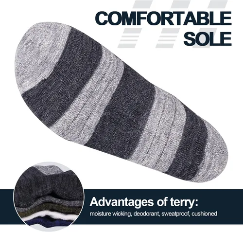 Miniatura 4 de YUEDGE 5 pares de calcetines de senderismo para hombre que absorben la humedad calcetines acolchados para botas de trabajo para talla 6-9 9-12 10-13