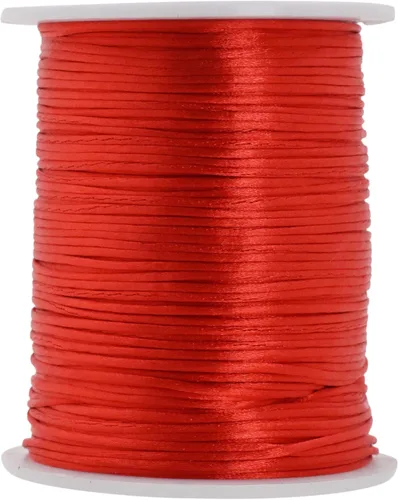 Miniatura 76 de Mandala Crafts Cordón de Satén de Nailon 2mm Cordón Rattail Champagne - 100 Yardas Cordón de Nailon Chino para Nudos Cordón de Seda Cola de Rata
