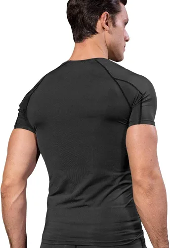 Miniatura 3 de Paquete de 3 camisetas de compresión para hombre, camisetas de entrenamiento de manga corta, camisetas de secado fresco, camiseta deportiva
