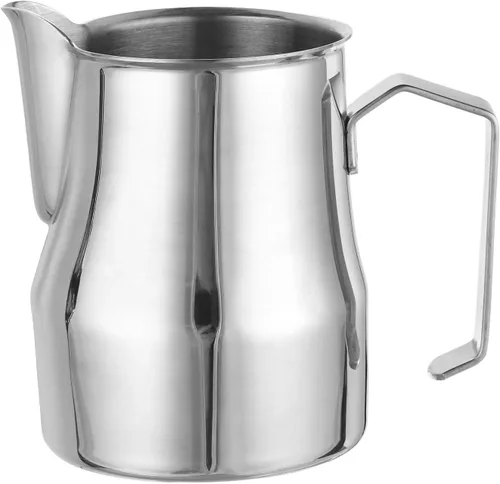 Miniatura 6 de uxcell Jarra de espuma de leche, taza de café de acero inoxidable de 12 oz/11.8 fl oz, jarra de espuma de leche con asa para el hogar, cafetería