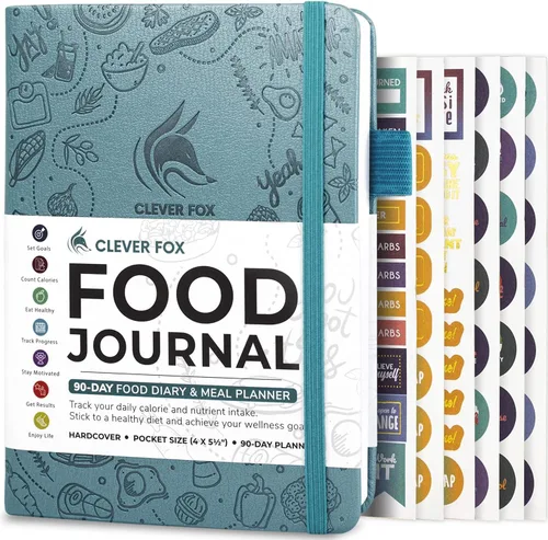 Miniatura 31 de Clever Fox Diario de Alimentos de Bolsillo - Diario Diario de Alimentos, Planificador de Comidas para Rastrear Calorías y Nutrientes, Cuaderno