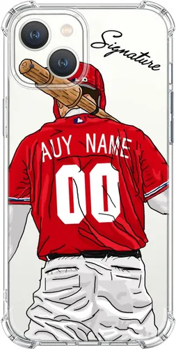 Miniatura 9 de Funda de béisbol transparente con nombre y número personalizados para iPhone 17 Air 16 15 Pro Max 14 13 Mini 12 11 Xs Xr SE3 8 7 6 Plus, con 4