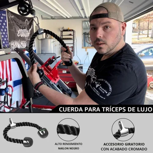 Miniatura 5 de QPARVERS juego de accesorios para máquina de cable, accesorios de jalón LAT, accesorios de máquina de pesas para gimnasio en casa Negro-4.0