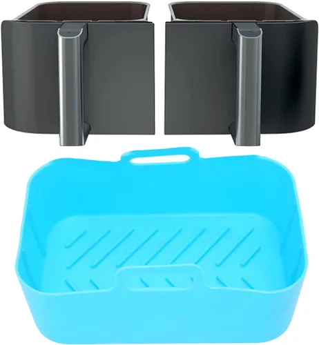 Miniatura 8 de Olla de silicona para freidora de aire, olla de silicona antiadherente reutilizable, cesta de repuesto para DZ201 Foodi de 8 cuartos (azul)