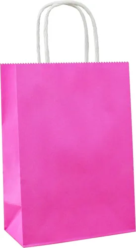 Miniatura 33 de 25 bolsas de regalo pequeñas de papel kraft morado claro, bolsas de regalo moradas con asas para recuerdos de fiesta (8.2 x 6 x 3.1 pulgadas)
