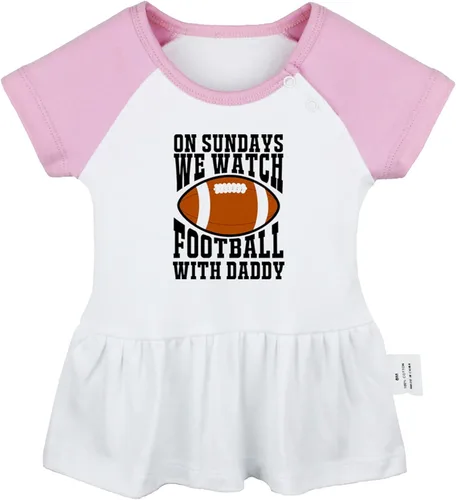 On Sundays We Watch Football with Daddy - Vestidos divertidos para bebés y niñas, vestido de princesa para niños pequeños, lindas faldas con volantes