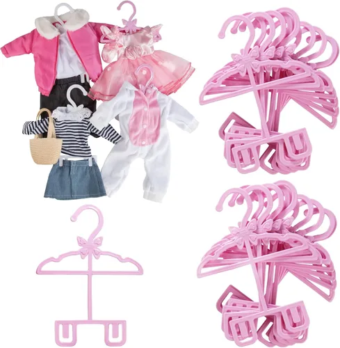 Miniatura 10 de Dress Along Dolly Perchas de ropa para muñecas de 18 pulgadas, paquete de 12 unidades, compatible con American Girl, diseño único que sostiene tu