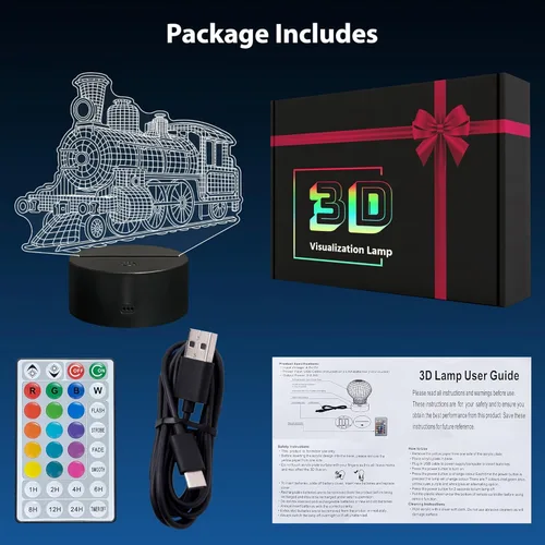 Miniatura 8 de Luz nocturna de tren para niños, lámpara de tren 3D con control remoto, decoración de habitación de niños, regalos de cumpleaños y Navidad para niños