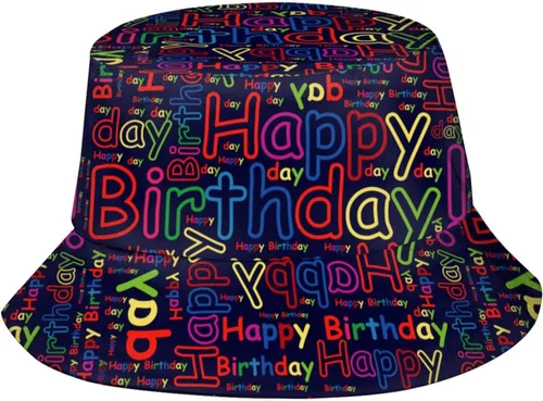 Miniatura 15 de Sombrero de pescador de feliz cumpleaños, sombrero de pescador, sombrero de viaje para playa, sombrero para el sol, gorra al aire libre unisex