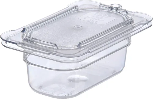 Miniatura 11 de Carlisle FoodService Products Pan plástico para alimentos 1/9 tamaño 4 pulgadas profundo claro Transparente