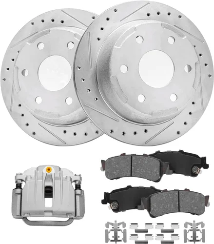 Miniatura 65 de Detroit Axle - 4 rotores de freno para Chevrolet Cruze Volt Orlando Verano, rotores de freno de disco perforados y ranurados de repuesto : rotor
