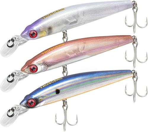Miniatura 10 de TRUSCEND Suspending Jerkbait, Rattle Minnow Lures with BKK Hooks, Freshwater Bass Trout Striper Walleye Pike Fishing Lures, Variety Pack for All