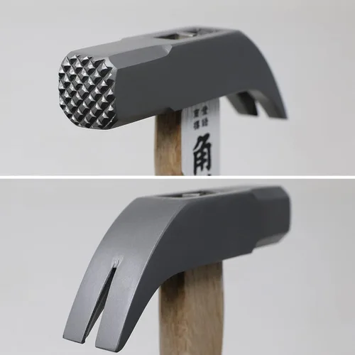 Miniatura 2 de KAKURI Martillo pequeño fresado de 8.5 onzas, martillo de garra japonés para carpintería y manualidades, acero al carbono japonés resistente, cabeza