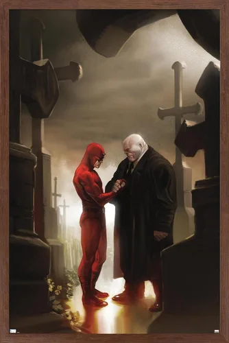 Miniatura 10 de Trends International Marvel Comics - Póster de pared de Kingpin - Daredevil in Cemetery, 14.72 x 22.37 pulgadas, versión enmarcada de madera