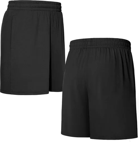 Miniatura 2 de Roadbox Pantalones cortos de entrenamiento para hombre, atléticos, gimnasio, correr, baloncesto, 7 pulgadas, con bolsillo, para deportes de fitness