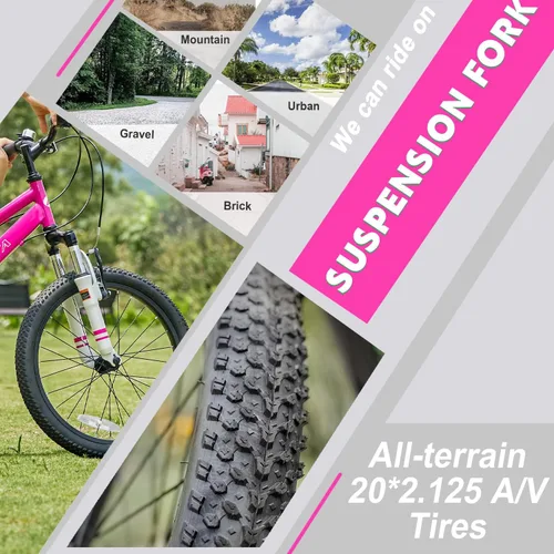 Miniatura 3 de AVASTA Govet - Bicicleta de montaña para niños de 6 a 12 años de edad, con horquilla de suspensión, transmisión de 6 velocidades, varios