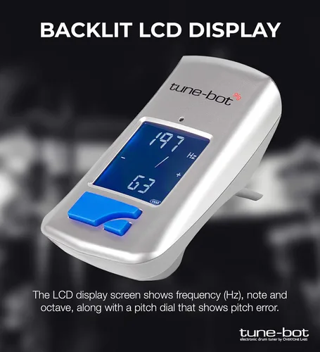 Miniatura 6 de Tune-Bot Gig Clip-On Afinador Digital para Tambores Acústicos con Pantalla LCD Retroiluminada