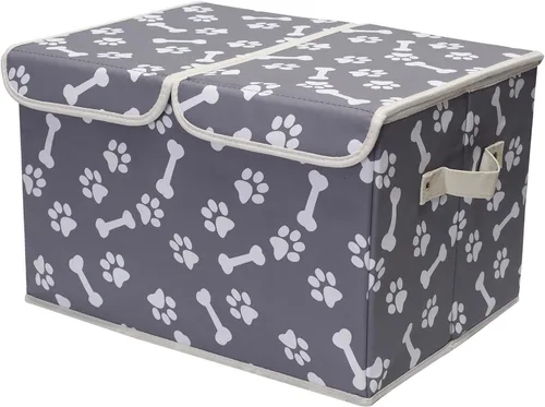 Miniatura 9 de Geyecete Cajas de almacenamiento grandes – Cubos de almacenamiento plegables de tela de lino grandes con tapa y asas para ropa y accesorios