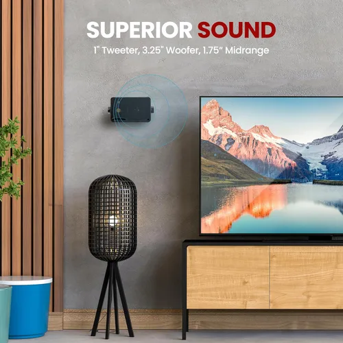 Miniatura 4 de Pyramid Sistema de altavoces de 3 vías para interiores y exteriores - Par de altavoces de montaje en pared en mini caja de 3.5 pulgadas y 200 W