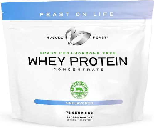 Miniatura 9 de Muscle Feast Concentrado de proteína de suero de leche alimentada con pasto, totalmente natural sin hormonas, pasto criado, chocolate, 5 libras
