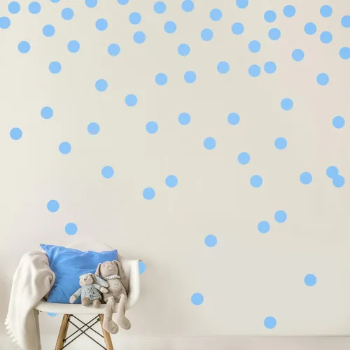 Calcomanía decorativa de pared Decals for the Wall, a lunares Azul claro