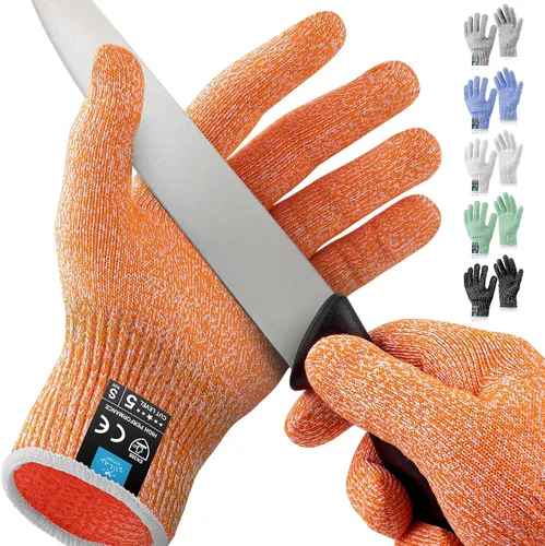 Miniatura 8 de Zulay - Guantes resistentes a los cortes, protección de grado alimenticio nivel 5, cómodos guantes de corte de seguridad, guantes de trabajo forro