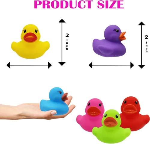 Miniatura 2 de The Dreidel Company Patos clásicos de goma para niños, seis colores sólidos, regalos de cumpleaños de baño, baby showers, aula, verano, playa
