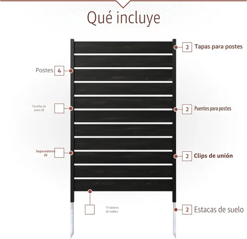 Miniatura 5 de Enclo Concord - Pantalla de privacidad de madera de carbón de 5 pies de alto x 3.2 pies de ancho (1 panel), ideal para ocultar botes de basura