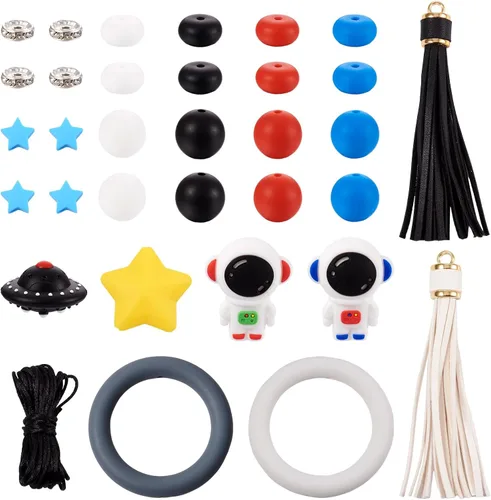 Miniatura 17 de Craftdady - Cuentas focales de silicona con forma de corazón, cuentas espaciadoras sueltas para manualidades, pulseras, collares, llaveros de 0.99 x