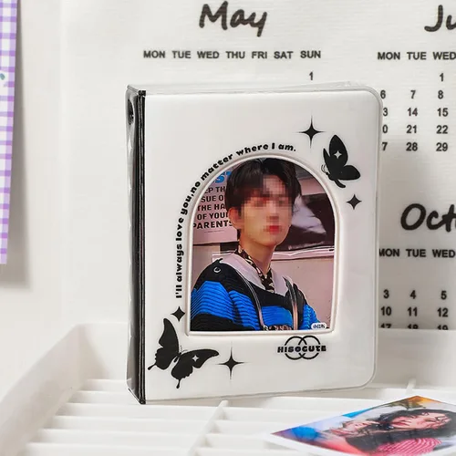 Miniatura 2 de Mini álbum de fotos de 40 bolsillos, soporte para tarjetas fotográficas Kpop de 3 pulgadas, carpeta pequeña para tarjetas fotográficas, carpeta