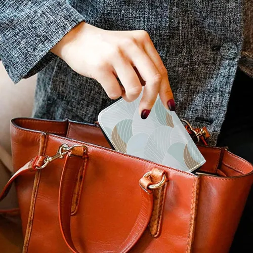 Miniatura 6 de Bolaz Light Green Credit Card Holder Wallet RFID Blocking Zipper Card Cases Leather Slim Small for Women