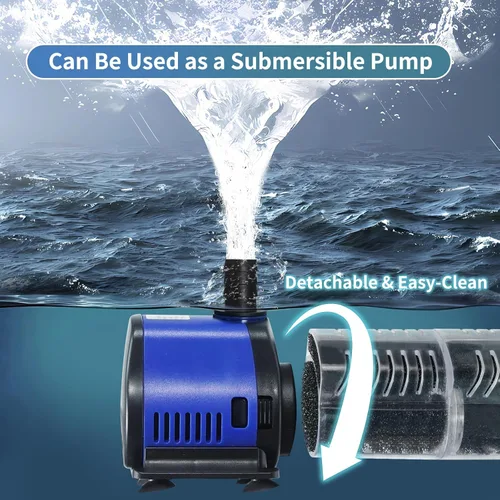 Miniatura 8 de TARARIUM Filtro de Acuario 260GPH para Tanque de Peces de 30-75 Galones, Filtración Interna Sumergible Bioquímica Silenciosa Bomba Potente