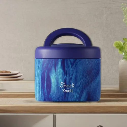 Miniatura 5 de S'nack by S'well - Recipiente de alimentos de acero inoxidable, 24 onzas, bosque azul, cuencos aislados de doble capa, sin BPA