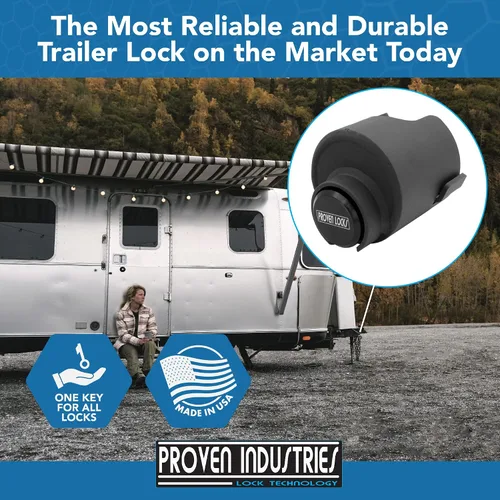 Miniatura 7 de Proven Industries - Modelo 2516-AS, Cerradura para remolque, se adapta a acopladores Airstream de 2 5/16 pulgadas (1997-2019), fabricado en los Negro