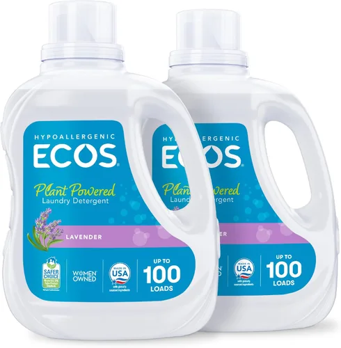Miniatura 9 de ECOS Detergente líquido hipoalergénico Detergente de la lavandería Cargas no tóxicas, lemongrass, 100 fl oz (paquete de 2)