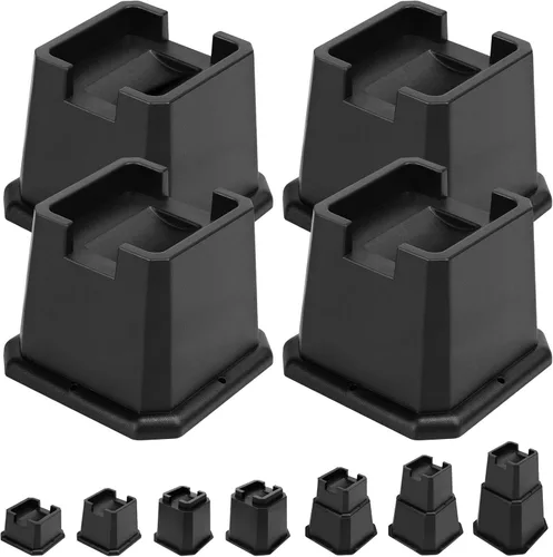 Miniatura 20 de Elevadores de Cama Shouwuhho de 2 Pulgadas, Elevadores de Muebles con Alturas de 2 3 4 5 6 7 8 Pulgadas de Alta Resistencia, Elevadores de Cama