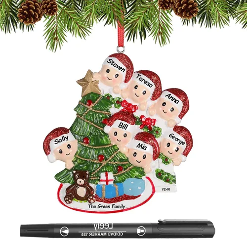 Miniatura 22 de Adornos de Navidad personalizados 2025, familia de 2, 3, 4, 5, 6, gnomo, adorno de Navidad personalizado con nombres, adornos familiares Gnomos