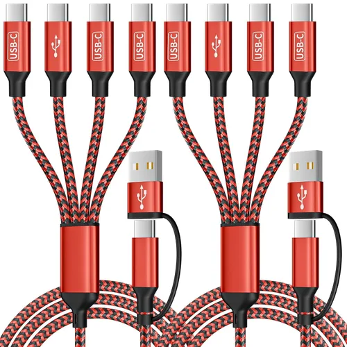 Miniatura 17 de Cable USB C a Lightning, cable de carga 4 en 1 de 240 W, 5 pies, cable de carga múltiple USB A/C a C/Lightning con luz para iPhone 16/15/14/13