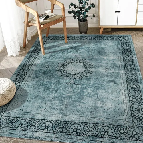 Miniatura 13 de DECOMALL Alfombra lavable de 2 pies 6 x 9 pies, alfombra para pasillo con respaldo de goma, antideslizante para cocina Rojo rosa