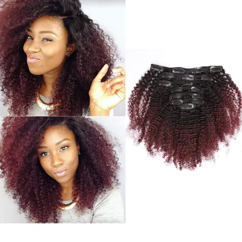 Miniatura 13 de Anrosa Extensiones de cabello rizado con clip, cabello humano 3C 4A afro rizado con clip, cabello natural, remy real, extensiones de cabello humano