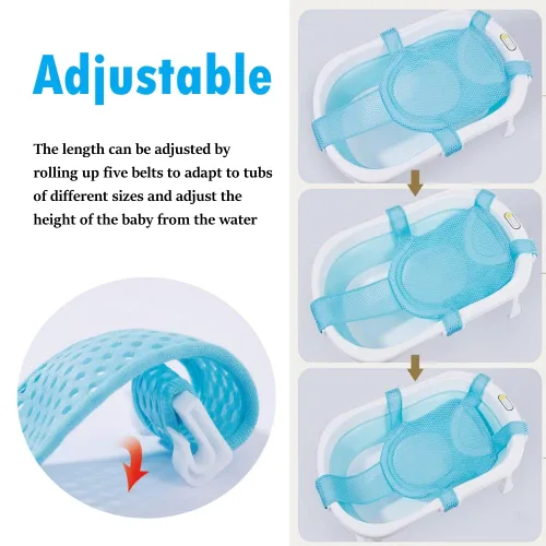 Miniatura 4 de Soporte de Malla para Baño de Bebé Almohadilla Cojín de Malla Asiento de Bañera para Recién Nacidos Red Tapete Antideslizante para Bañera de Bebé
